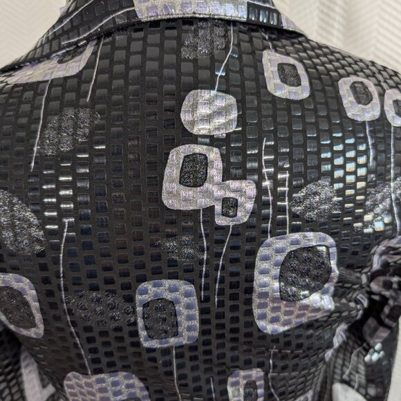 Joseph Ribkoff Black & Silver Bolero Cropped Jacket Shrug Size 8 Holographic - Picture 5 of 14